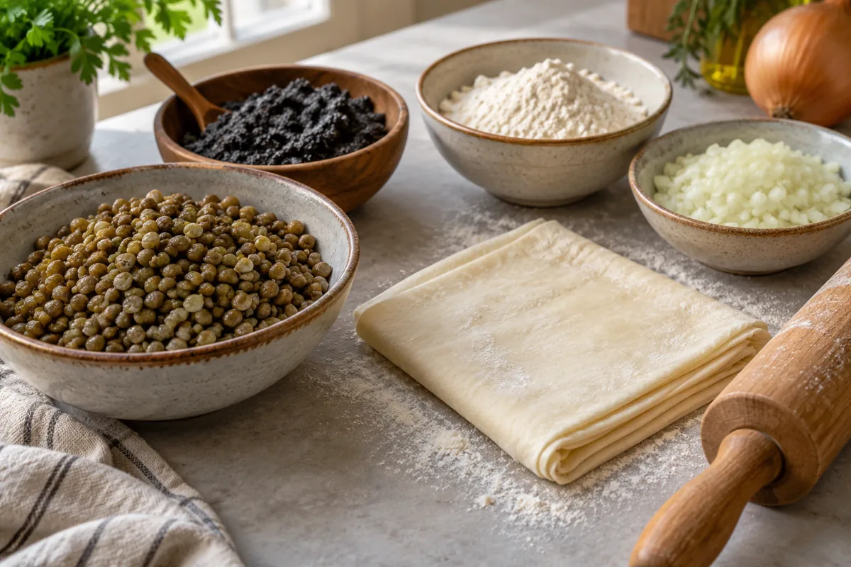 Bükme için mercimek, haşhaş ve hamur hazırlığı