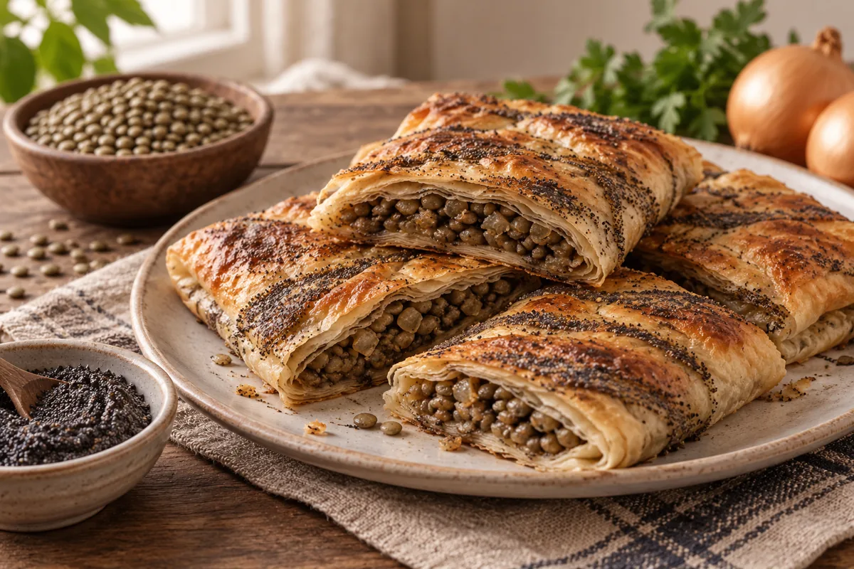 Mercimekli haşhaşlı bükmenin katları